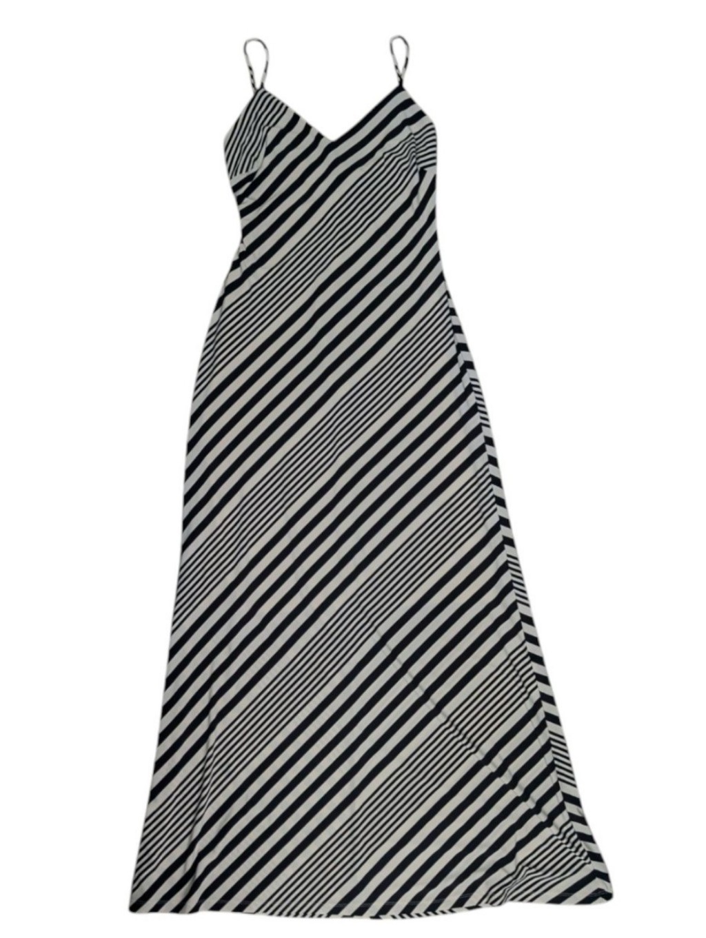 Ralph Lauren Black & White Striped Maxi Slip Dress - Size: 2